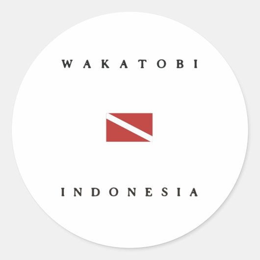 Wakatobi Indonesië Duikvlag Ronde Sticker (Voorkant)