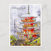 Wakayama Castle Japan vintage reizen waterverf Briefkaart (Voorkant)