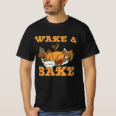 Wake and bakken kalkoen feest maaltijd diner chef- t-shirt (Voorkant)