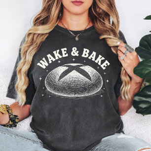 Wake & Bake Sourdough Broodliefhebber Grafisch T-shirt