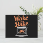 Wake Bake Turkey Diner Grappige Thanksgiving Kaart (Staand voorkant)