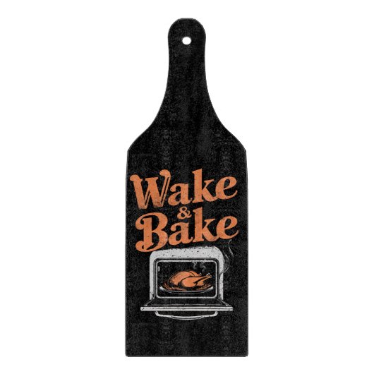 Wake Bake Turkey Diner Grappige Thanksgiving Snijplank (Voorkant)