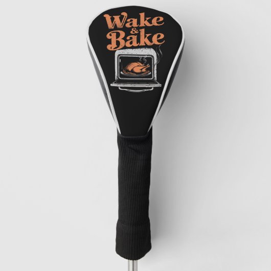 Wake Bake Turkije Diner Grappige Thanksgiving Golfheadcover (Voorkant)
