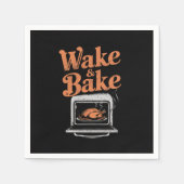 Wake Bake Turkije Diner Grappige Thanksgiving Servet (Voorkant)