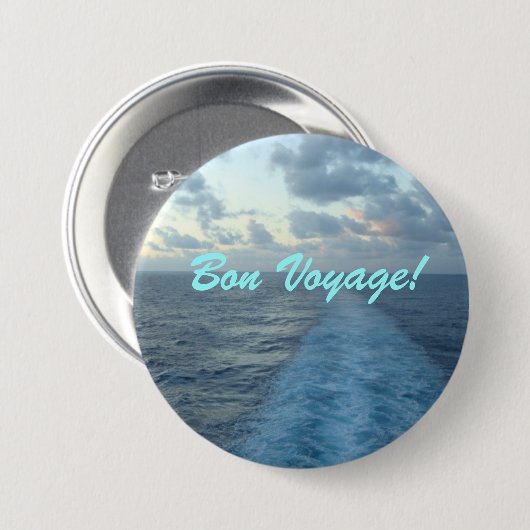 Wake Bon Voyage Ronde Button 7,6 Cm (Voorkant /achterkant)