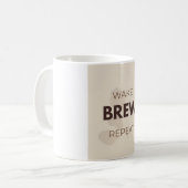 Wake Brew Repeat Grappige Koffieliefhebber Ochtend Koffiemok (Voorkant links)