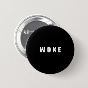 "WAKE" (DONKER) RONDE BUTTON 5,7 CM