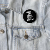 Wake Eat Game Sleep Herhalen Ronde Button 5,7 Cm (In situ)