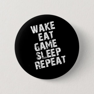 Wake Eat Game Sleep Herhalen Ronde Button 5,7 Cm