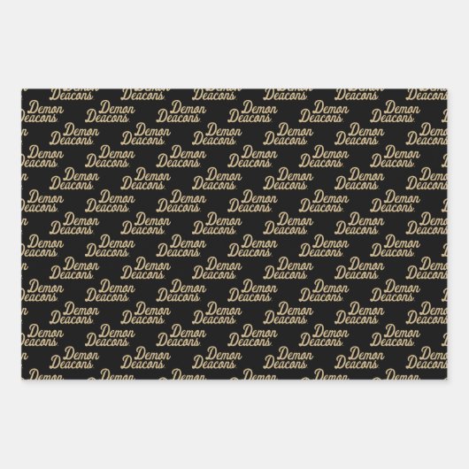 Wake Forest-universiteit | Demon Deacons Script Inpakpapier Vel (Voorkant 3)