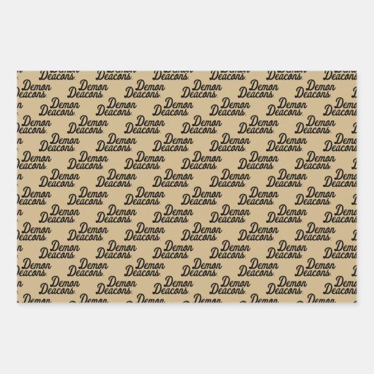 Wake Forest-universiteit | Demon Deacons Script Inpakpapier Vel (Voorkant)