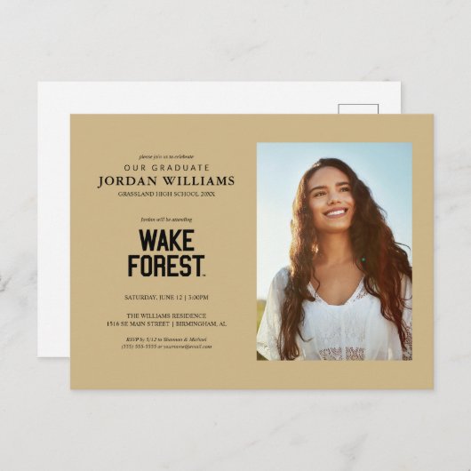 Wake Forest-universiteit | Wake Forest Aankondigingskaart (Voorkant / Achterkant)