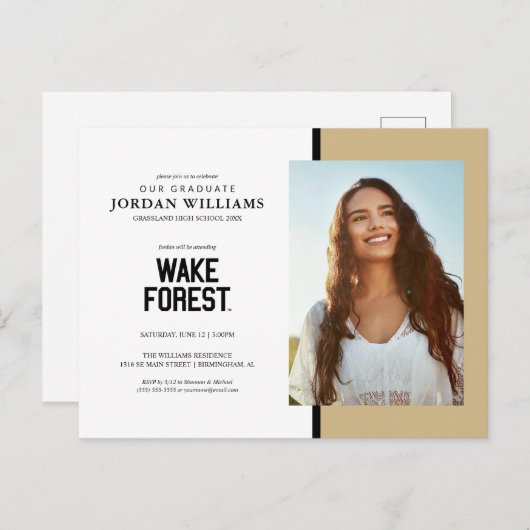 Wake Forest-universiteit | Wake Forest Aankondigingskaart (Voorkant / Achterkant)