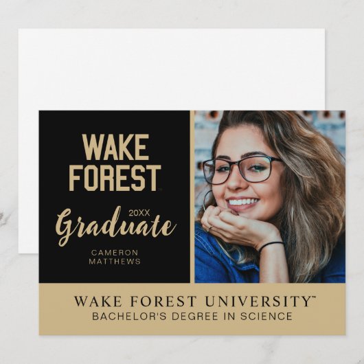 Wake Forest-universiteit | Wake Forest Kaart (Voorkant / Achterkant)