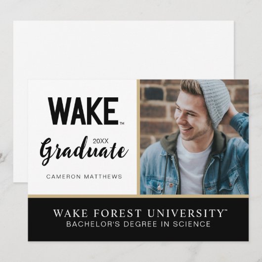 Wake Forest-universiteit | Wake Wordmark Kaart (Voorkant / Achterkant)