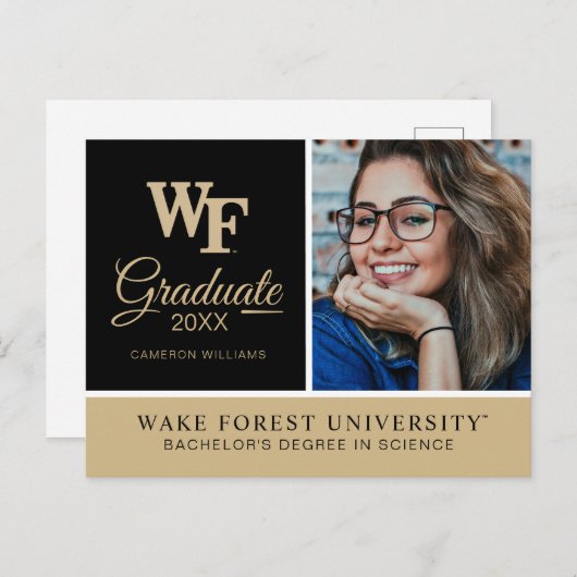 Wake Forest-universiteit | WF Aankondigingskaart (Voorkant / Achterkant)