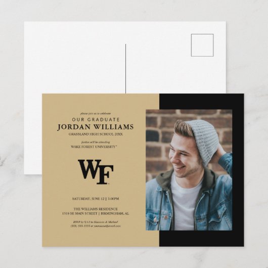 Wake Forest-universiteit | WF Aankondigingskaart (Voorkant / Achterkant)