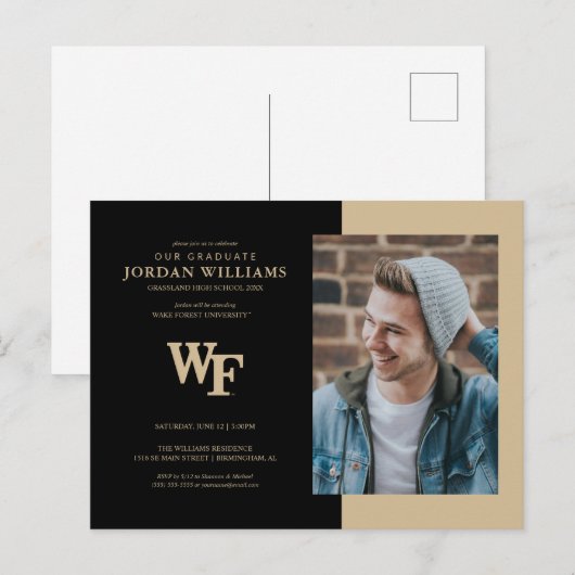 Wake Forest-universiteit | WF Aankondigingskaart (Voorkant / Achterkant)