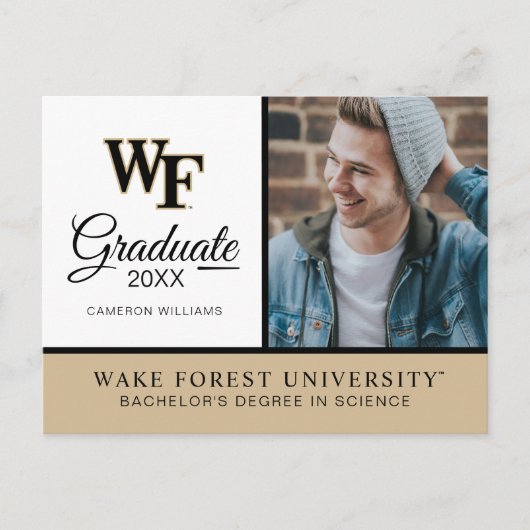 Wake Forest-universiteit | WF Aankondigingskaart (Voorkant)