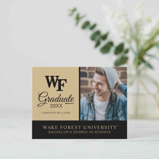 Wake Forest-universiteit | WF Aankondigingskaart (Staand voorkant)