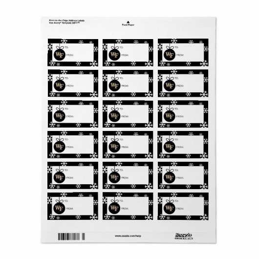 Wake Forest-universiteit | WF Etiket (Full Sheet)