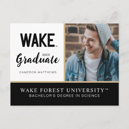 Wake Forest University | Wake Wordmark Aankondigingskaart (Voorkant)