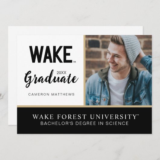 Wake Forest University | Wake Wordmark Kaart (Voorkant / Achterkant)