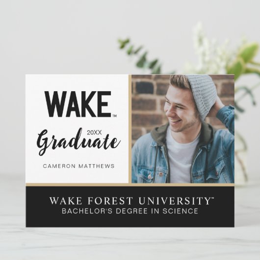 Wake Forest University | Wake Wordmark Kaart (Staand voorkant)