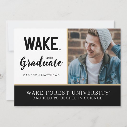 Wake Forest University | Wake Wordmark Kaart (Voorkant)