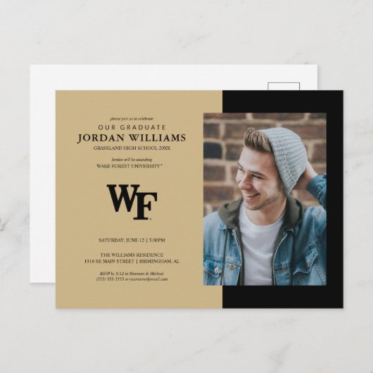 Wake Forest University | WF Aankondigingskaart (Voorkant / Achterkant)