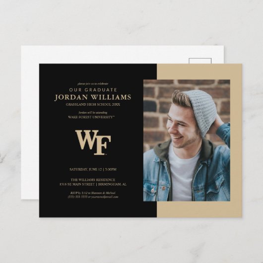 Wake Forest University | WF Aankondigingskaart (Voorkant / Achterkant)