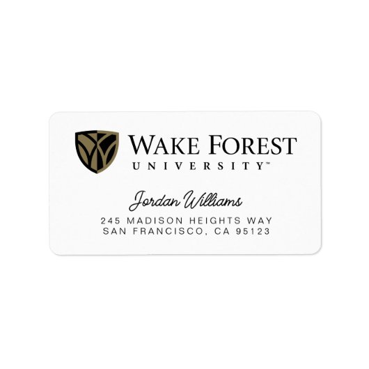 Wake Forest University Wordmark Etiket (Voorkant)