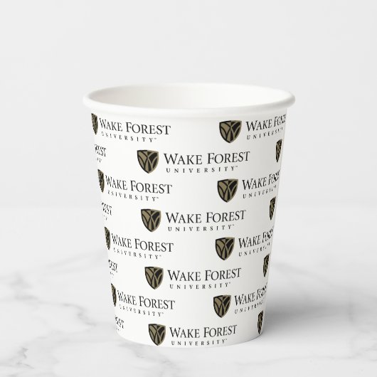 Wake Forest University Wordmark Papieren Bekers (Achterkant)