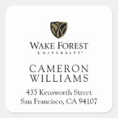 Wake Forest University Wordmark Vierkante Sticker (Voorkant)