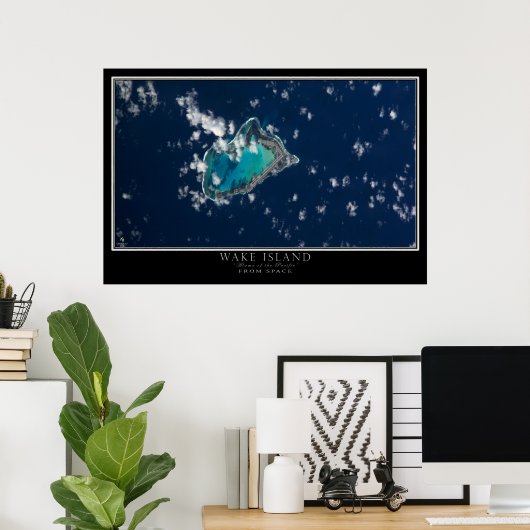Wake Island Satellite Poster Map (Thuiskantoor)
