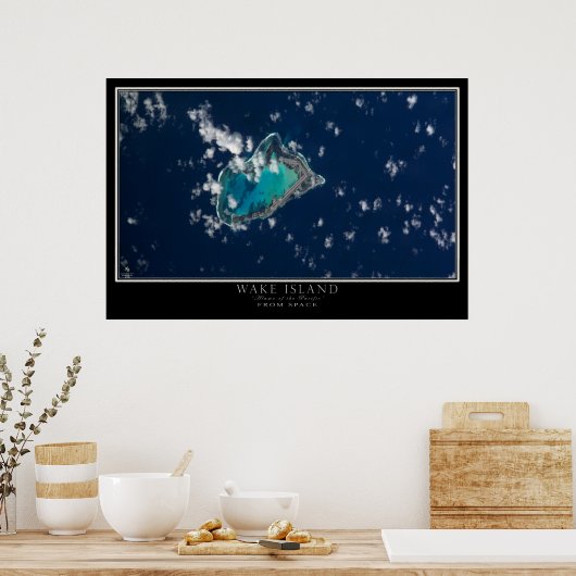 Wake Island Satellite Poster Map (Keuken)