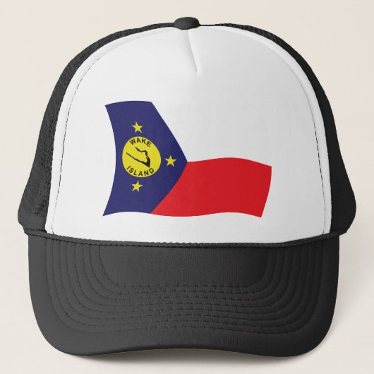 Wake Island Vlag Hoed Trucker Pet (Voorkant)