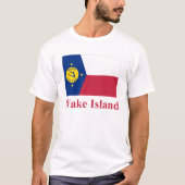 Wake Island-vlag met naam T-shirt (Voorkant)