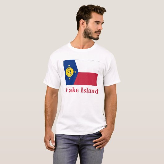 Wake Island-vlag met naam T-shirt (Voorkant volledig)