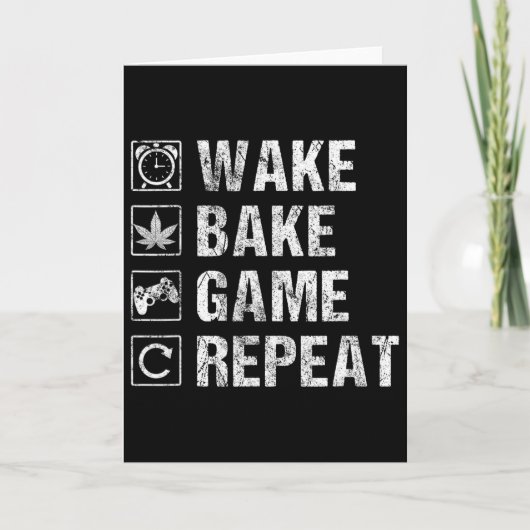 Wake Ke Game Herhaal Videospel Wiet Roker Pot Gif Kaart (Voorkant)