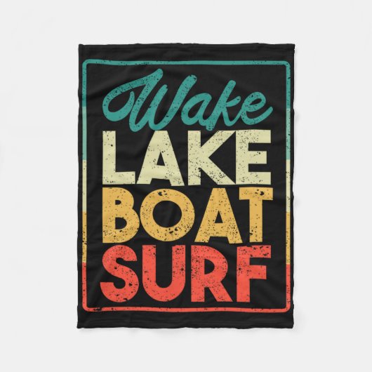 Wake Lake Boat Surf Funny Wakesurf Board Surfing S Fleece Deken (Voorkant)