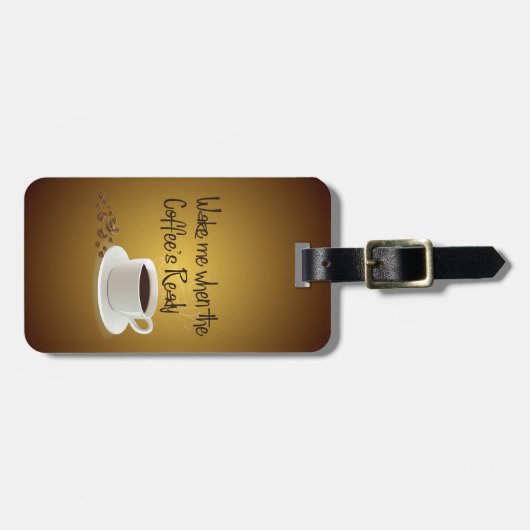 Wake me als de koffie klaar is bagagelabel (Voorkant horizontaal)