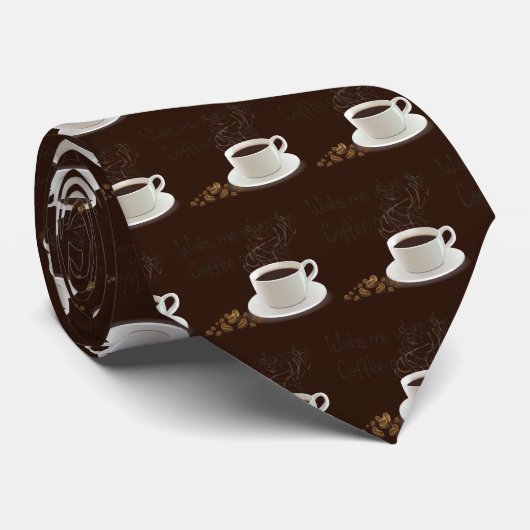 Wake me als de koffie klaar is stropdas (Opgerold)