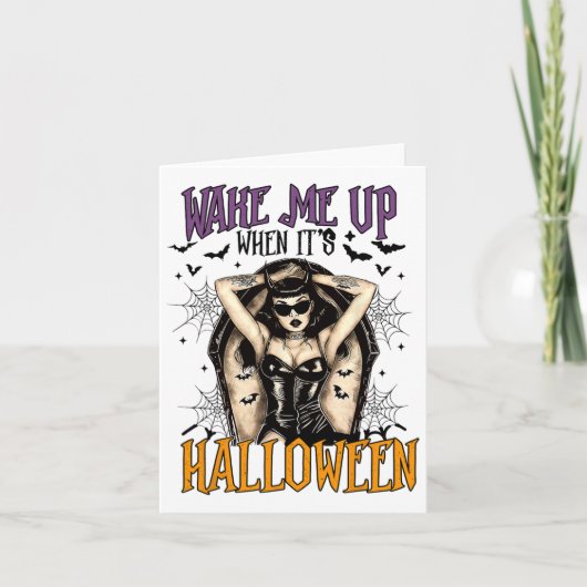 Wake Me Up beroemd gemaakt door Halloween Funny Wi Kaart (Voorkant)