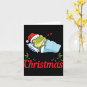 Wake Me Up When It's Christmas Cute Frog Animal Sl Kaart (Gele Bloem)