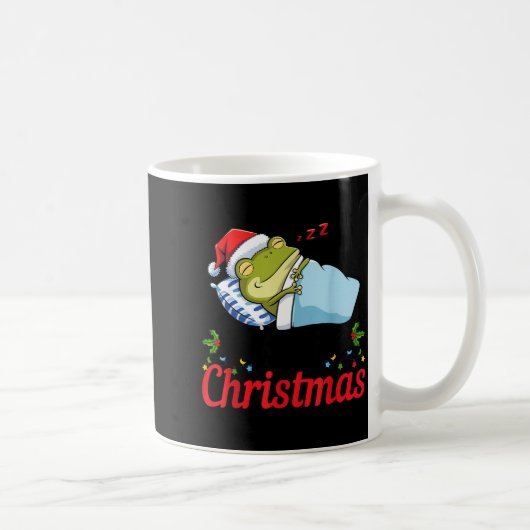 Wake Me Up When It's Christmas Cute Frog Animal Sl Koffiemok (Rechts)