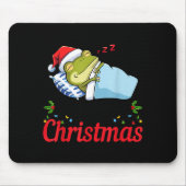 Wake Me Up When It's Christmas Cute Frog Animal Sl Muismat (Voorkant)