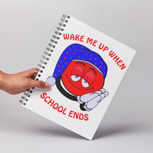 Wake me up when school ends funny emoji notitieboek