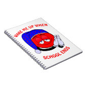 Wake me up when school ends funny emoji notitieboek (Rechterzijde)