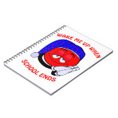 Wake me up when school ends funny emoji notitieboek (Linkerzijde)